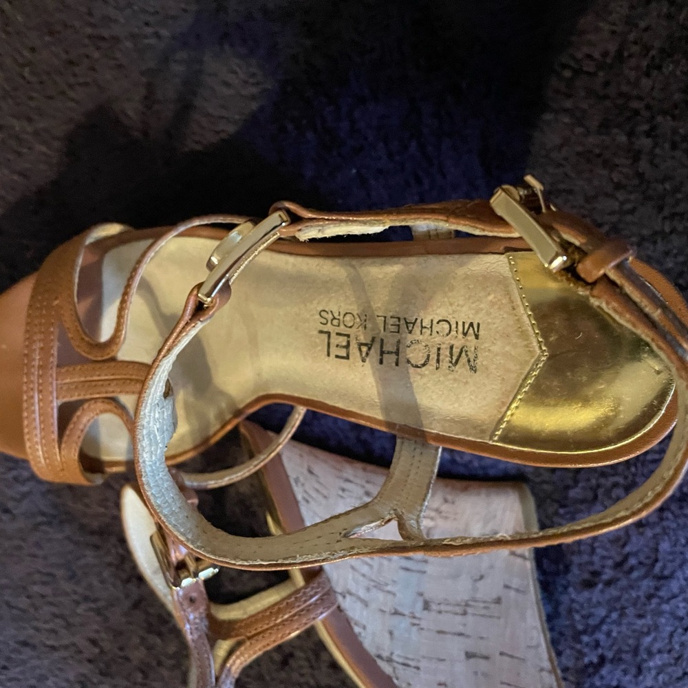 Michael Kors Women's Tan Wedge Sandals